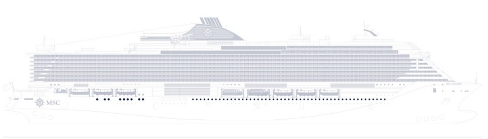 Kannet laivasta  MSC Seaview